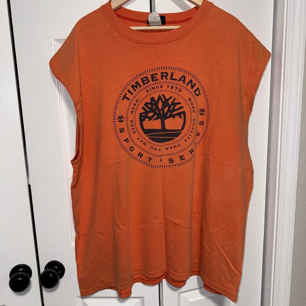 Vintage 1990s timberland cut off tee shirt size XXL